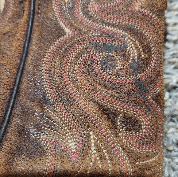 TONY LAMA Womens 9.5 Americana, Navajo Brown Leather, Western Boot, SNIP TOE - Picture 8 of 10